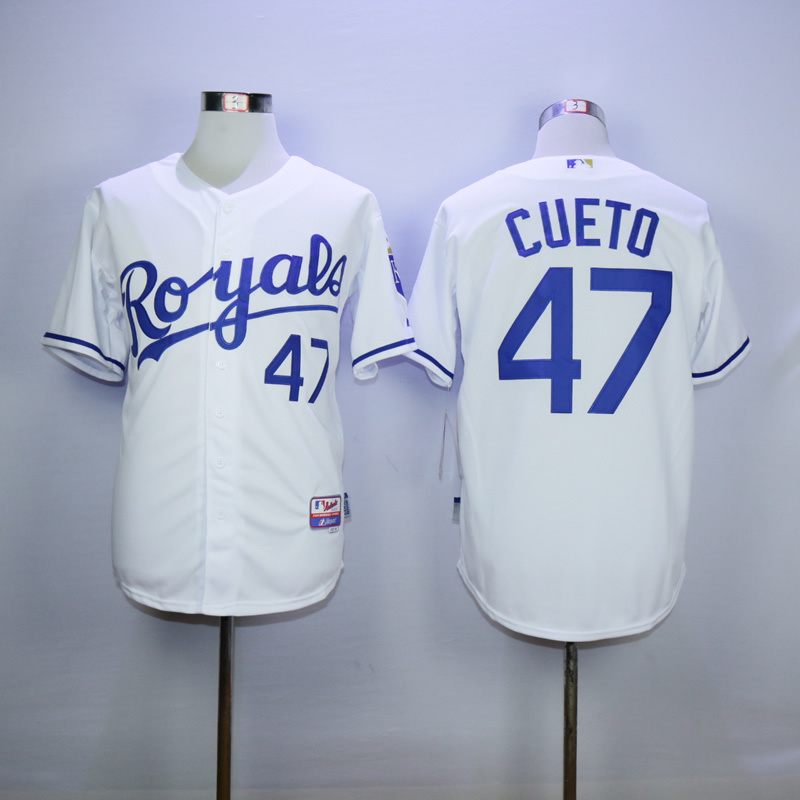 Men Kansas City Royals #47 Cueto White MLB Jerseys->kansas city royals->MLB Jersey